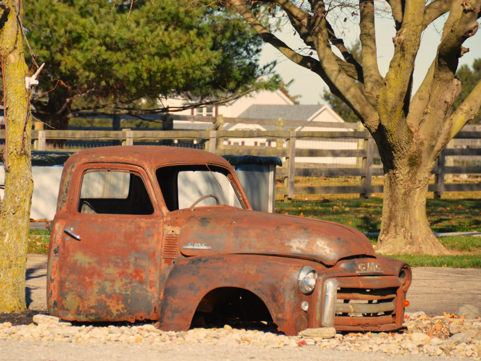 Old worn pickup truck we buy for cash